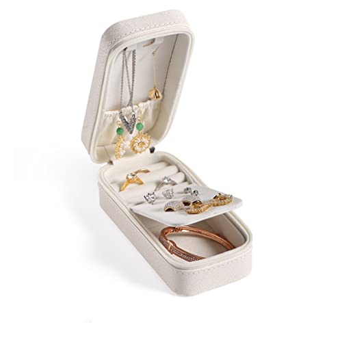 Caja de Almacenamiento portátil de 2 Capas para Accesorios para el Cabello, aretes, Anillos y Joyas