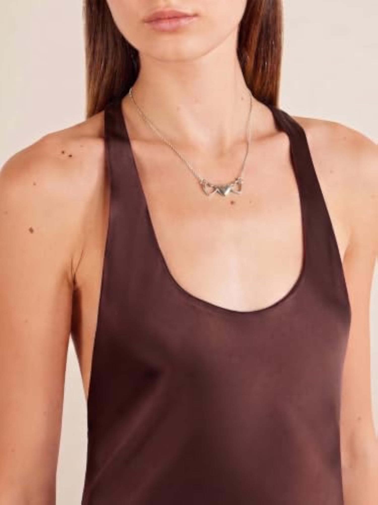 Women's Gold Tone Triple Heart Pendant Necklace, Delicate Charm