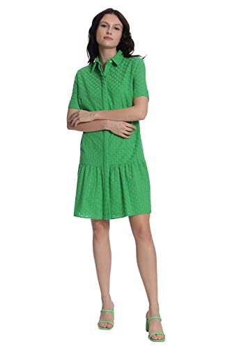 Donna Morgan Women's Button Down Shirt Dress With Ruffle Hem, Vibrant Green, 14 #TOP1