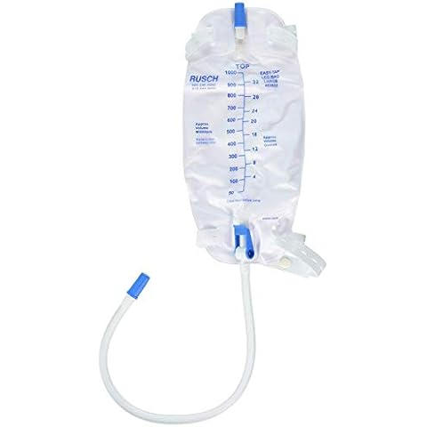 Teleflex Medical Inc Easy-Tap Leg Bag with Extra 18 Inch PVC Extension Tubing 16.9 Ounce, Sterile, Latex-Free (Pack of 5) Cover