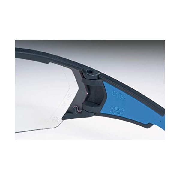Uvex i-works Schutzbrille, Arbeitsschutzbrille mit supravision excellence Technologie, kratzfest & beschlagfrei, UV400-Schutz, Schwarz-Gelb/Amber – Bild 3
