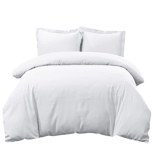 Linenwalas Premium 100% Cotton 600 TC Classic Duvet Cover, Comforter Cover, Rajai Cover, Blanket Cover, Quilt Cover in Solid White- 91