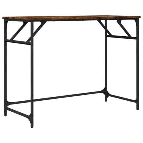 Table PC compacte en chêne fumé pour petit bureau de salon - 3
