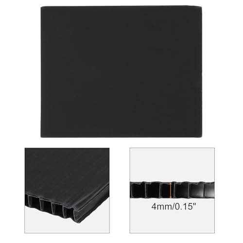 QUARKZMAN Wellpappe-Platten, 4 mm Schwarze Leere Rasenschilder, 11 Zoll x 8,5 Zoll wasserdichtes Schild, 5 Stück