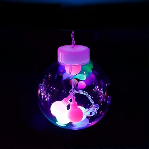 Image of Wish Ball Curtain LED Diwali Lights 3 Meter Ball Curtain String Lights Window Curtain Led Lights for Decoration with 8 Flashing Mode for Festival Home (6+6 Light, Multicolor)