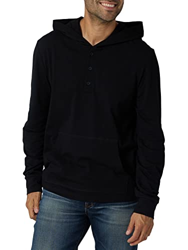 Rock & Republic Men's Long Sleeve Hooded Henley Shirt