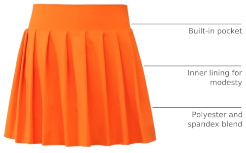 Image of Bezioner Girls Tennis Skirt A-Line Pleated Skirt with Shorts Pocket Uniform Skort for Golf Athletic Cheerleading