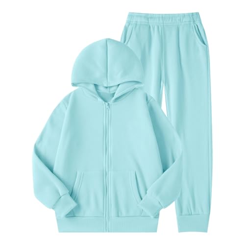 Chándal de invierno abrigado para niñas, sudadera con capucha y pantalones con forro polar para juegos # L