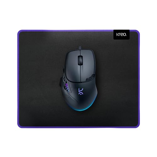 Image of Kreo Gaming Mouse with Programmable Buttons & RGB Lighting | Top Pixart Sensor | Adjustable DPI with 1.5m Long Braided Cable and Optical Sensor | Lightweight & Durable | (Hawk+ Mousepad L)