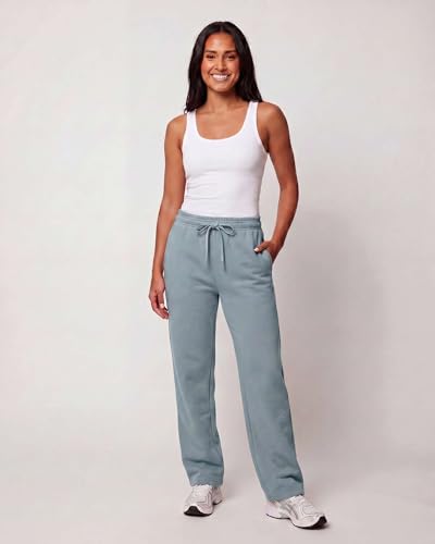 Image of Real Essentials 3 Pack: Women's Relaxed Fit Fleece Open Bottom Sweatpants - Casual Athleisure (Available in Plus)
