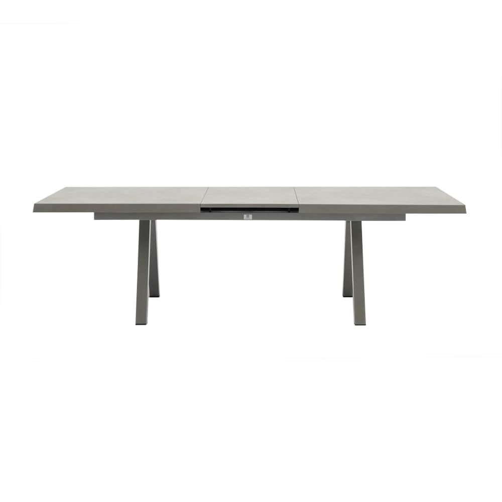 Tavolo da pranzo allungabile BUDA | Tavolo da giardino allungabile in alluminio con top ceramica, resistente ad intemperie e graffi | 200/260 x 100 x 74cm