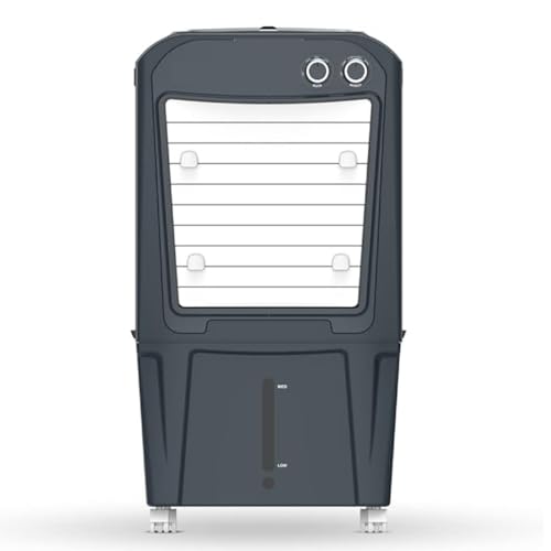 Desert Air Cooler- 28L with Everlast Pump, 4-Way Air Deflection and Honeycomb pads, Grey