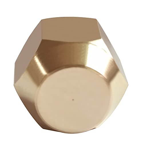 Joywayus Brass 3/8\" Female Flare Cap SAE 45 Degree Tube Fitting Outer Hex Thread Socket Plug Gas Fittings (Pack of 5)