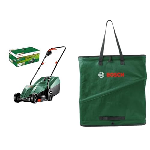 Bosch kabelgebundener Rasenmäher EasyRotak 32-235 (1200-W-Motor, Schnittbreite: 32 cm, 31-Liter-Grasfangkorb)+ Pop-Up-Sack, kompakt 60 l (Faltbarer Sack für praktisches Aufsammeln von Gartenabfällen)