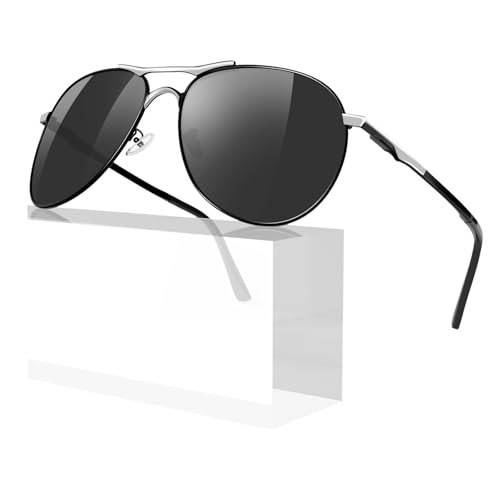 Sunier Gafas de Sol Hombre Polarizadas,Clásicas Retro Vintage Aviador Piloto Gafas de Sol Conducir,100% Protección UV