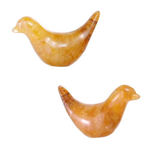Figura de pájaro tallada a mano de citrino 2.8 pulgadas miniatura 2