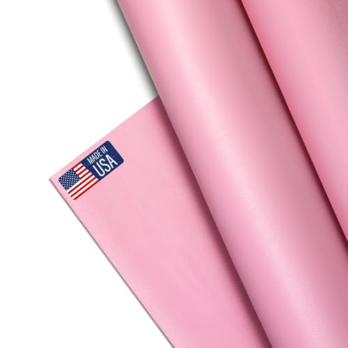 Marine Vinyl Fabric, Upholstery Faux Leather, Outdoor Boat Automotive, DIY and Crafting Pleather - Individual 1 Yard Cut 36'x54' (Pink)