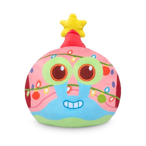 TeeTurtle Reversible Spongebob Squarepants Holiday Gary 6 -Inch Cupcake Two-Sided Flip Plush Toy with Embroidered Details - Cute Mini Collectible Plush for Kids, Teens, and Adults