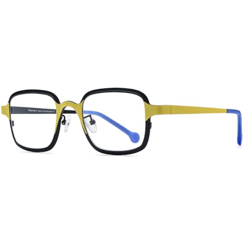 Image of FONEX Colorful Pure Titanium Glasses Frame Women Retro Round Eyeglasses