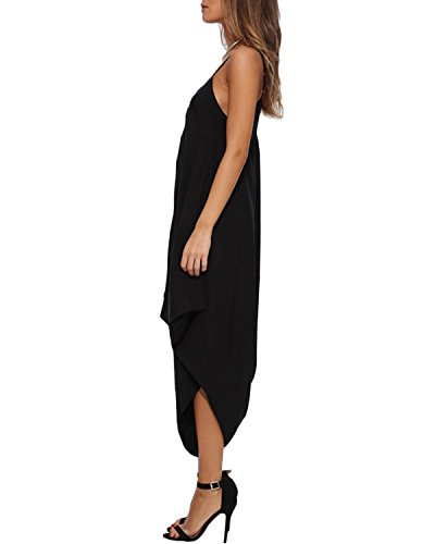 Auxo Women Jumper Harem Jumpsuit V Neck Summer Romper One Piece Jumpsuit Playsuit Black 5X-Large #TOP2