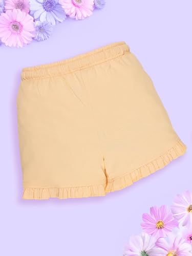 Image of KiddoPanti Girls 100% Cotton Bottom Hem Frill Hot Shorts