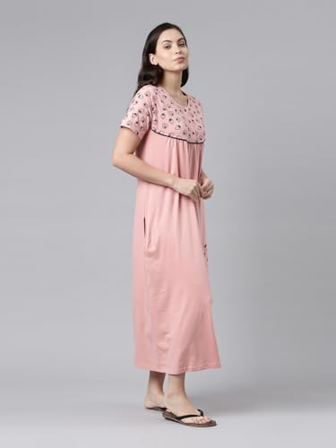 Image of KRYPTIC Womens Pure Cotton Printed Maxi Nightdress
