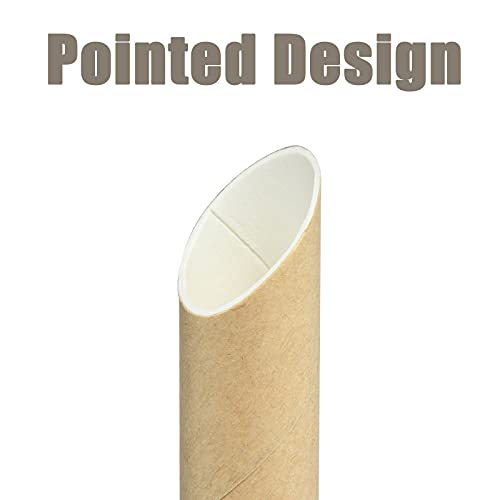ALINK Pointed Paper Boba Straws, Individually Wrapped, 4-Layer Heavy Duty, 12mm Biodegradable Jumbo Smoothie Straws for Bubble Tea, Tapioca Pearls - Pack of 50 - Thumbnail 3
