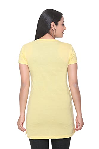 Image of Plush Women's Long Printed Cotton Round Neck Half Sleeve T-Shirt /Tshirts (DPL-PT-001)
