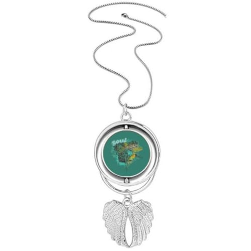 Pendentif ailes d'ange rotatif en denim original, le bijou graffiti street pour vos soirées