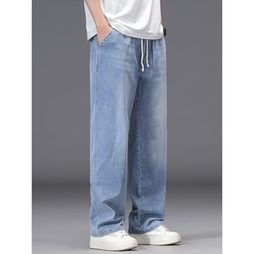 Plus Size Baggy Jeans for Men Stretchy Straight Loose Jett Jeans Drawstring Waist Pull On Denim Sweatpants L-5XL3