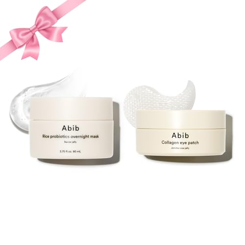 Abib Self Care Gifts for Women: Collagen Eye Patch Jericho Rose Jelly & Rice Probiotics Overnight Mask Barrier Jelly I Night Care Routine for Glass Skin