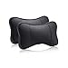 TAOTT samochodowa poduszka na szyję siedzisko zagłówek bawełna i prawdziwa skóra w kształcie kości podwójna krawędź pogrubione akcesoria do poduszek (kolor: CZARNY)