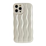Caseative for iPhone 12 Pro Max Case,Water Ripple Pattern Curly Wave Frame Soft Phone Case (White)