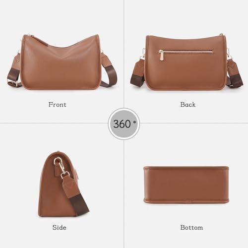 Image of HKCLUF Crossbody Bags Purses for Women Trendy,Vegan Leather Medium Crossbody Purse,Shoulder Bag with 2PCS Adjustable Strap