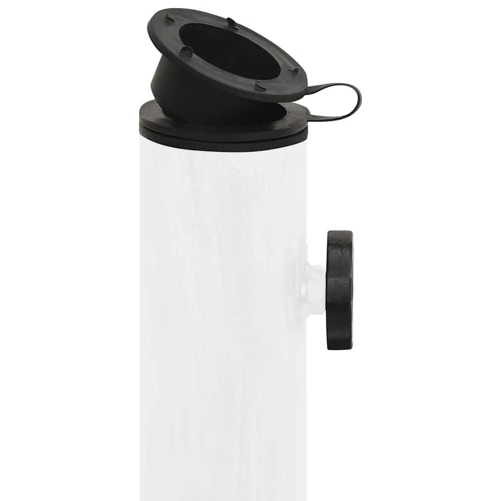 Supporto per ombrellone bianco in ghisa, 45 x 45 x 30 cm, base per asta dell'ombrellone adattatore per 35, 38, 48 mm, giardino, terrazza, stabilità