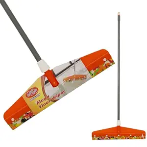 Chakaachak Mega Floor Squeegee - Plastic & Foam, Long Handle, Multicolour, 1 pc
