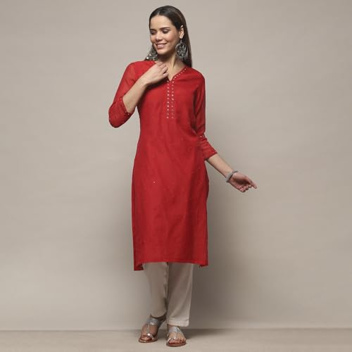 Image of BIBA Women Polyester Regular Fit Asymmetric Kurta