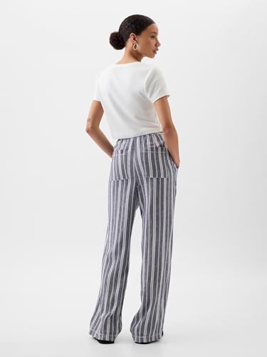 Image of Gap Womens Wide Leg Linen Pull on Pant