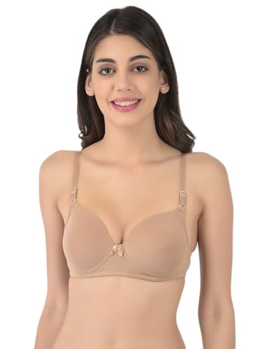 Image of Softline Women's Cotton-Rich Wire-Free Padded Bra | Full Coverage, Seamless & Breathable for Everyday Comfort | Soft Fabric with Supportive Fit for All-Day Wear