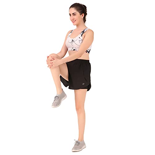 Image of Oysters Women's 2 in 1 Running Skirt Shorts Quick Dry Gym Athletic Workout Shorts for Women (XL, Black)