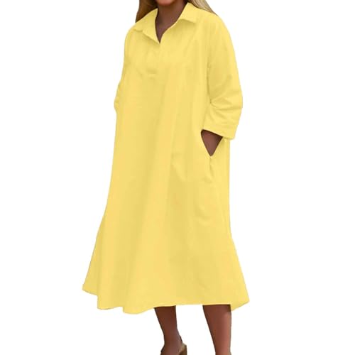 Robe décontractée à revers parfaite pour le bureau et les sorties en manches 9 quarts