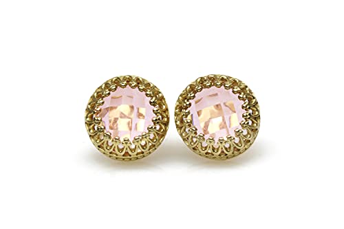 Boucles d'oreilles quartz rose Anémone parfaites pour un bal de promo
