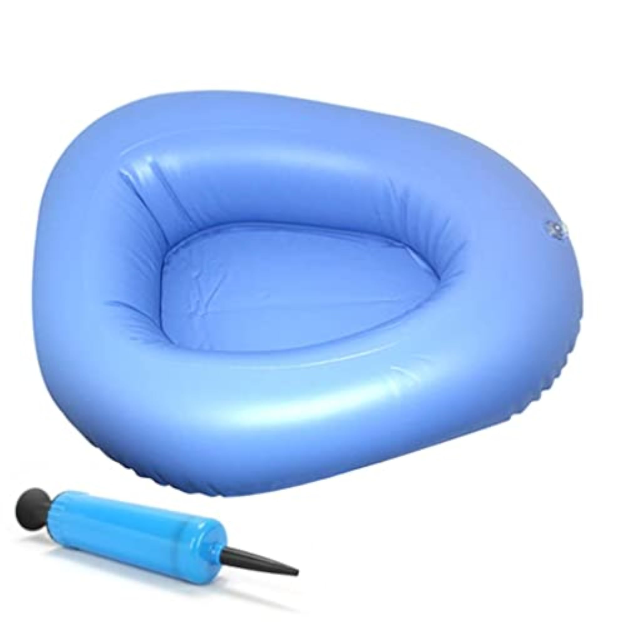 Bigger Washable Portable Air Inflation Blue Bed Pan