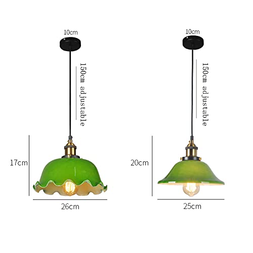 Lustre en verre vert émeraude RLKHXBS style vintage pour salon et chambre