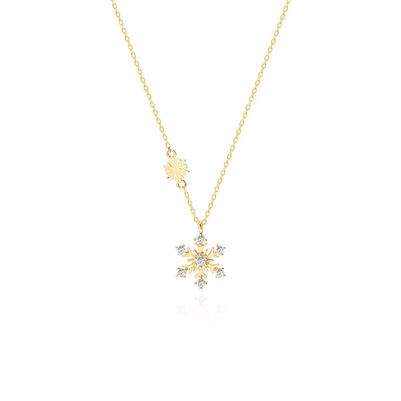S925 sterling silver płatek śniegu naszyjnik temperament student łańcuszek do obojczyka wersja koreańska damski wisiorek na cały mecz szyi