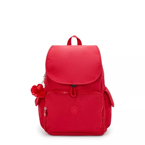 Kipling Mochila feminina urbana pequena, leve e versátil, bolsa, Vermelho Rouge, Medium, Mochila feminina urbana pequena, leve e versátil, bolsa