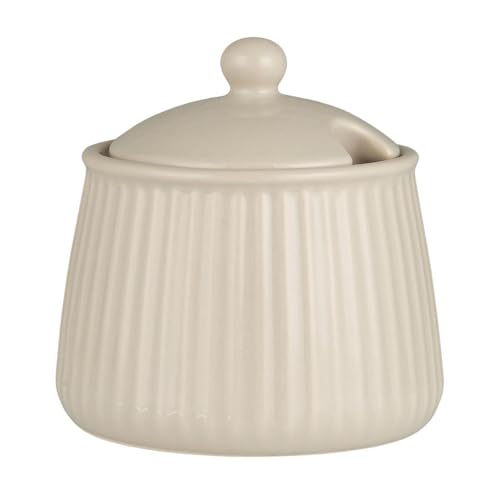 IB Laursen Zuckertopf MYNTE Latte beige kleine Zuckerdose Landhausgeschirr