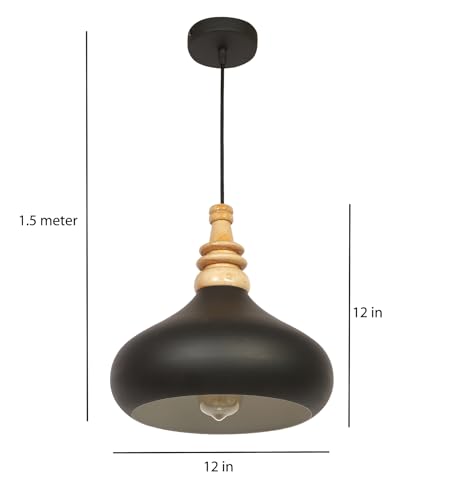 Image of MONI Lights Celling Hanging Light for Room, Table, Holl, Garden House Decoration Pendants Light of Pattern Aluminium Black (Pack of 1) ML-056BLK