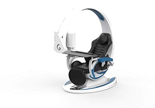 Image of INGREM Ergonomic Gaming Computer Chair Game Cockpit Gaming Equipment All-in-one Computer Seat E-Sports Space Capsule Zero Gravity Office Chair Coding Pod 2.0 (White Blue)