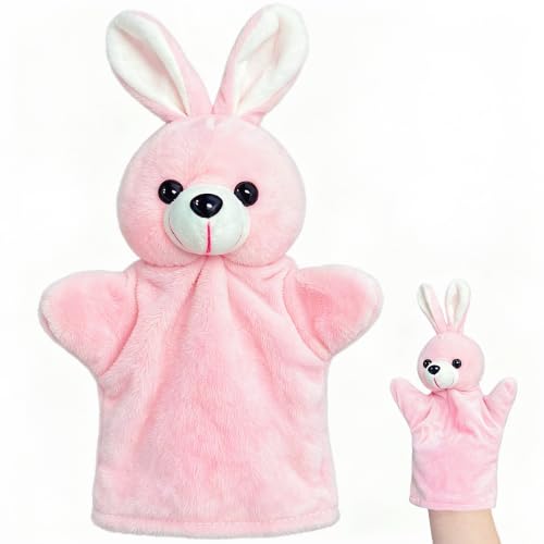 Bunny Hand Puppets Stuffed Animals for Kids Party Favors (1 Pack)